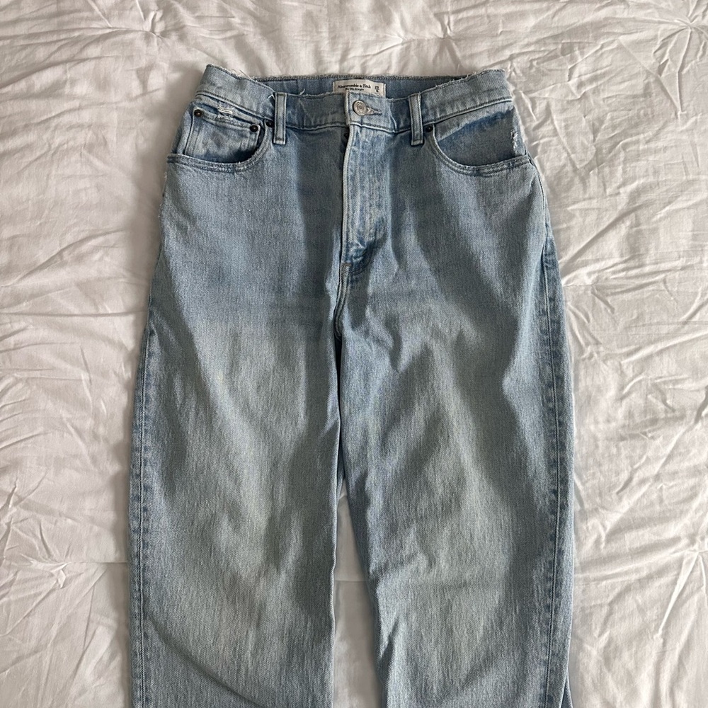 Abercrombie & Fitch Blue Curve Love Straight Leg Jeans